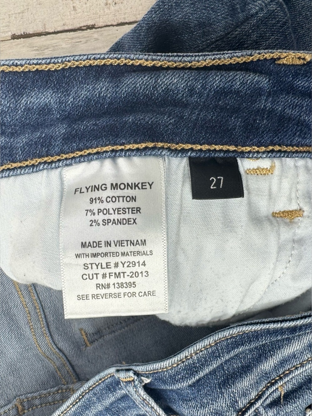 Flying Monkey Jeans Womens 30x27.5 Blue Medium Wash Mid Rise - Picture 5 of 11